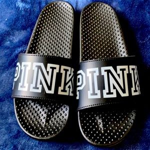 Victoria’s Secret PINK black slides